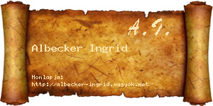 Albecker Ingrid névjegykártya